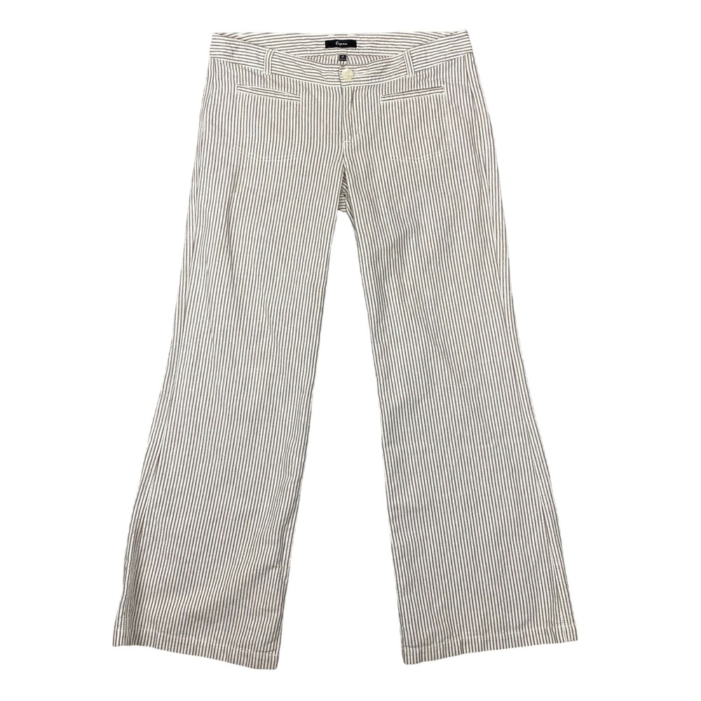 Express Striped‎ Linen Blend Metallic Wide Leg Pants Womens 12 Low Rise Y2K